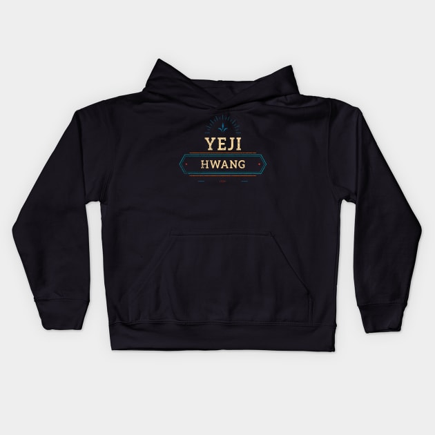 ITZY Hwang Yeji retro grunge typography Kids Hoodie by Oricca